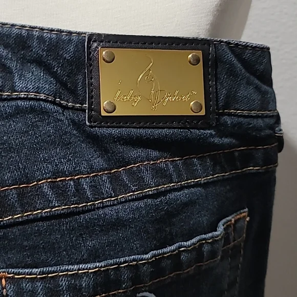 COPY - BABY PHAT BOOTCUT VINTAGE 90's HIP HOP Y2K DARK WASH DENIM BLUE JEANS JU… - Picture 4 of 16